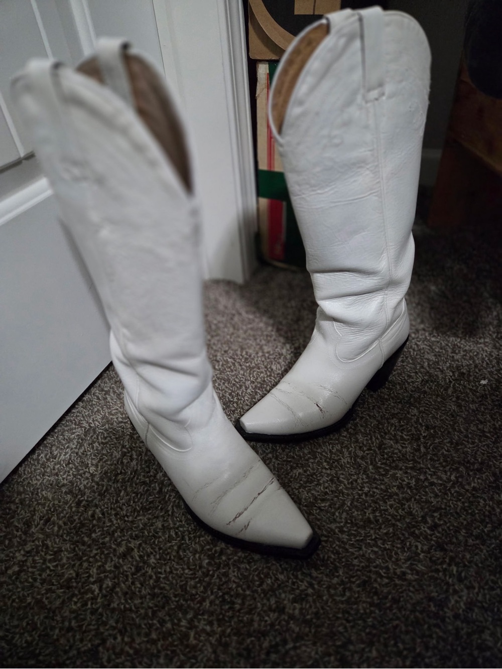 White Women's Knee-High Western Boots